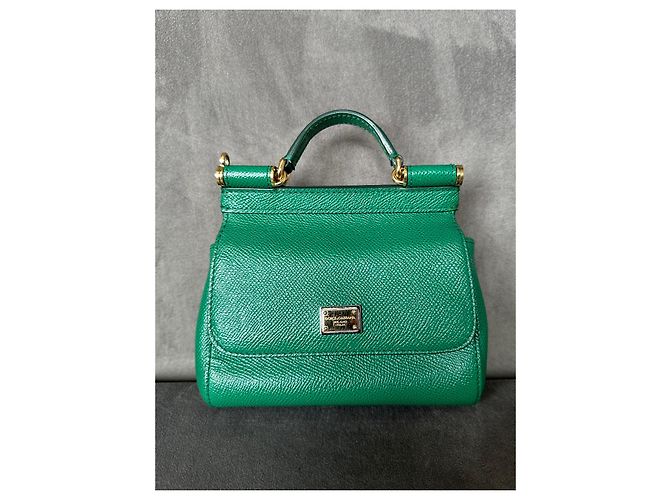 Borsa Dolce & Gabbana Sicily Bag Mini Verde Pelle - vista 2