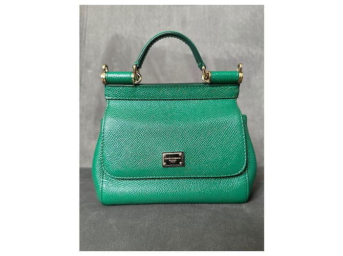 Borsa Dolce & Gabbana Sicily Bag Mini Verde Pelle - vista 3