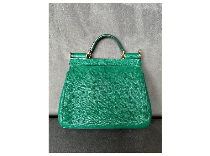 Borsa Dolce & Gabbana Sicily Bag Mini Verde Pelle - vista 4