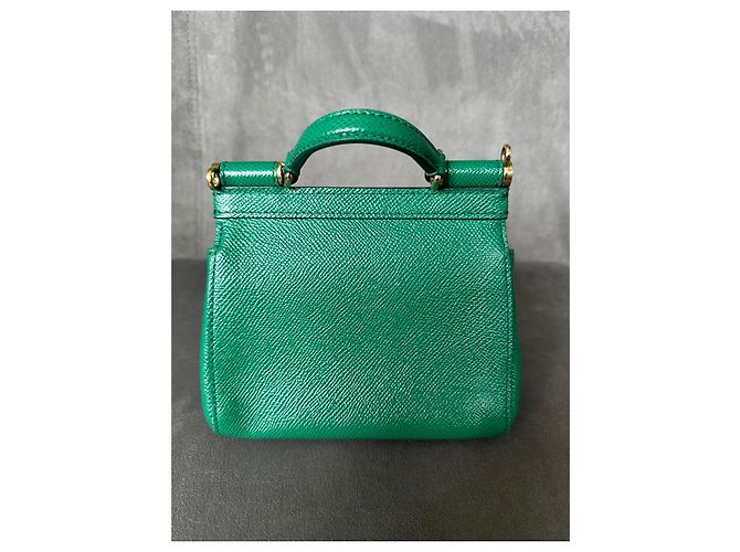 Borsa Dolce & Gabbana Sicily Bag Mini Verde Pelle - vista 5