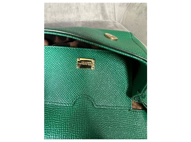 Borsa Dolce & Gabbana Sicily Bag Mini Verde Pelle - vista 9