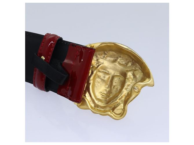 VERSACE Medusa Gürtel Lackleder 68cm-28.7"" Rot Gold Auth bs16787 - Ansicht 10