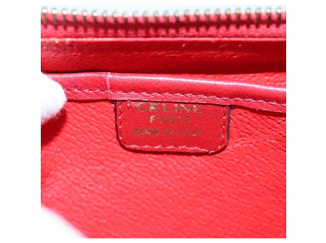 Céline CELINE Pouch Leather Red Gold Auth bs16782 Golden - view 17