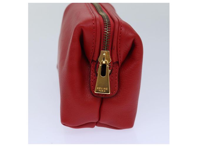 Céline CELINE Pouch Leather Red Gold Auth bs16782 Golden - view 3