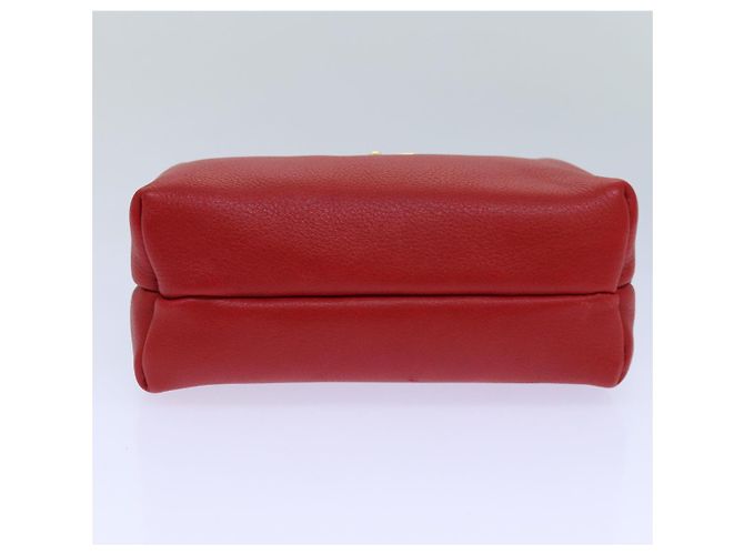 Céline CELINE Pouch Leather Red Gold Auth bs16782 Golden - view 6
