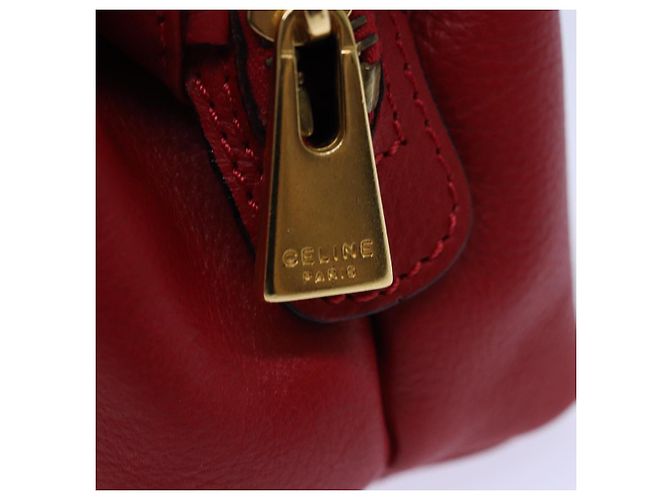 Céline CELINE Pouch Leather Red Gold Auth bs16782 Golden - view 8