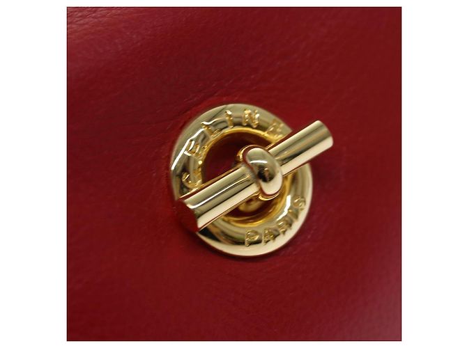 Céline CELINE Pouch Leather Red Gold Auth bs16782 Golden - view 9