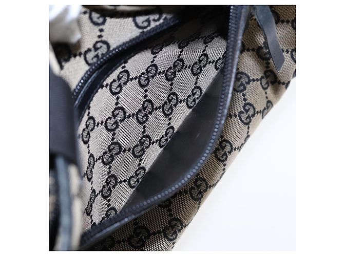 GUCCI GG Canvas Shoulder Bag Navy Silver 019 0402 1705 Auth 85896 Silvery Navy blue - view 23