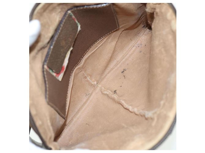 Borsa a spalla GUCCI GG Canvas Web Sherry Line PVC Beige Oro 68.02.047 Auth 86305 D'oro - vista 10