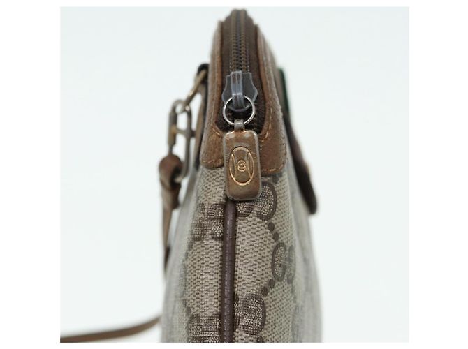 Borsa a spalla GUCCI GG Canvas Web Sherry Line PVC Beige Oro 68.02.047 Auth 86305 D'oro - vista 19