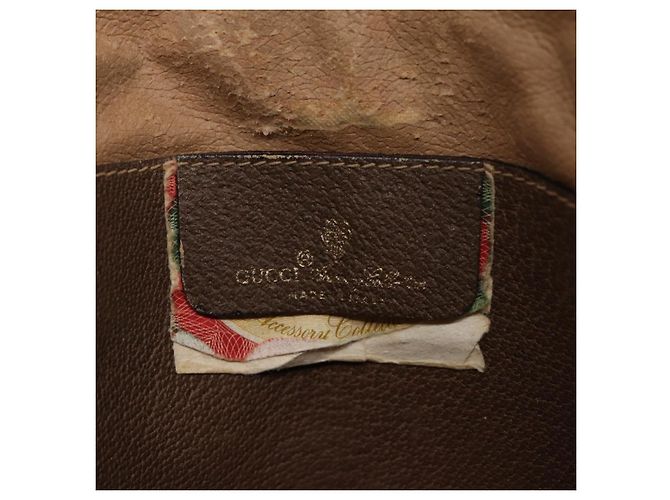 Borsa a spalla GUCCI GG Canvas Web Sherry Line PVC Beige Oro 68.02.047 Auth 86305 D'oro - vista 20