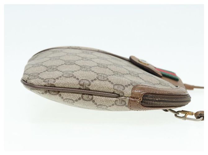 Borsa a spalla GUCCI GG Canvas Web Sherry Line PVC Beige Oro 68.02.047 Auth 86305 D'oro - vista 3