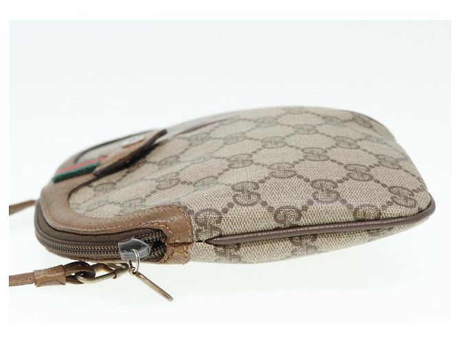 Borsa a spalla GUCCI GG Canvas Web Sherry Line PVC Beige Oro 68.02.047 Auth 86305 D'oro - vista 4