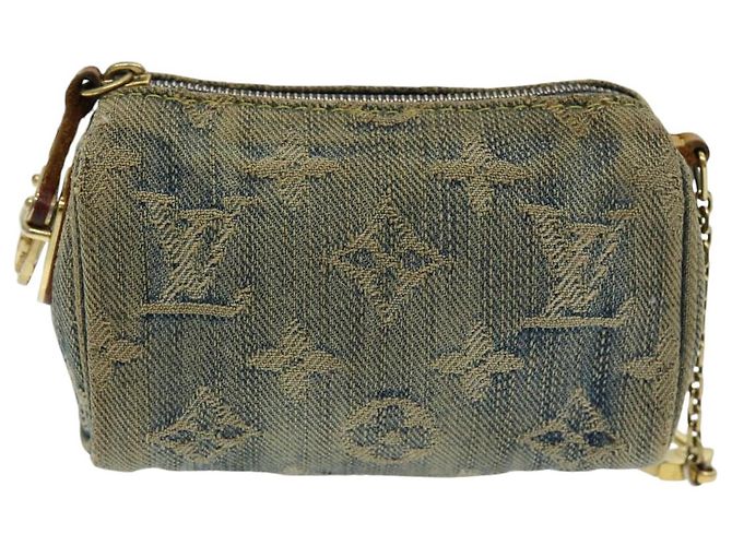 LOUIS VUITTON Pochette Speedy in Denim Monogram Blu M95082 LV Auth 83750 - vista 13