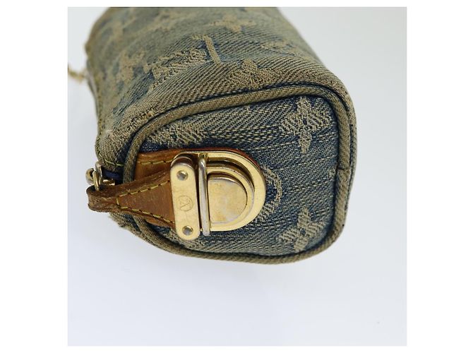 LOUIS VUITTON Pochette Speedy in Denim Monogram Blu M95082 LV Auth 83750 - vista 4