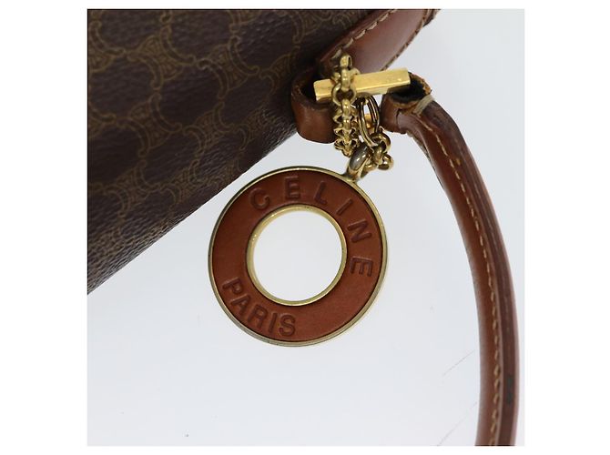 Céline Borsa a mano in tela Macadam CELINE in pelle PVC 2 in 1 marrone oro Auth 86265 D'oro - vista 17