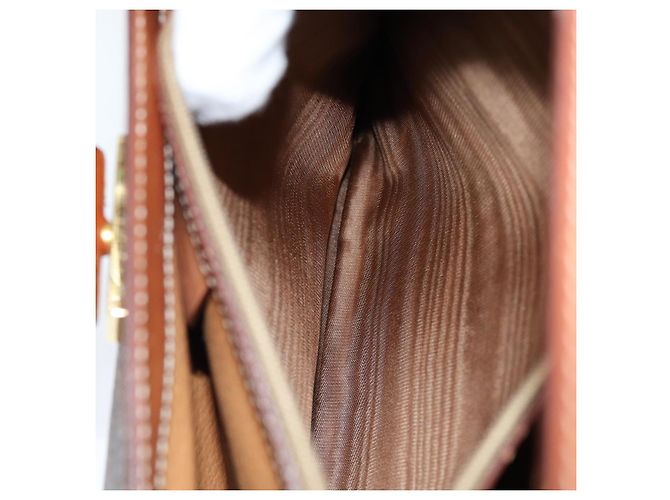 Céline Borsa a mano in tela Macadam CELINE in pelle PVC 2 in 1 marrone oro Auth 86265 D'oro - vista 22