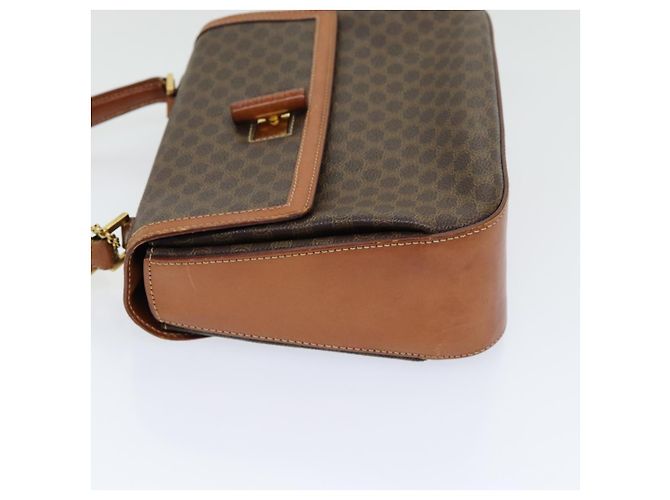 Céline Borsa a mano in tela Macadam CELINE in pelle PVC 2 in 1 marrone oro Auth 86265 D'oro - vista 4