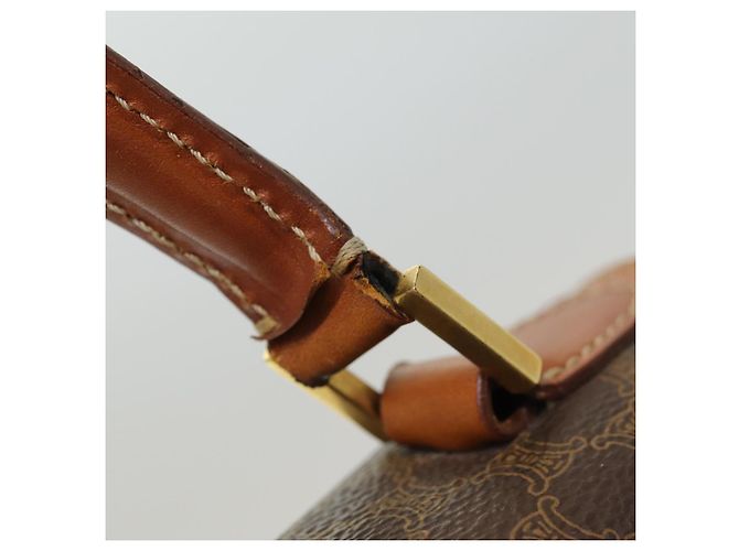 Céline Borsa a mano in tela Macadam CELINE in pelle PVC 2 in 1 marrone oro Auth 86265 D'oro - vista 9