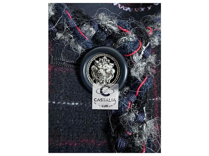 Chanel Abrigo de tartán raro de París / Edimburgo Azul marino - vista 5