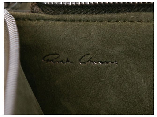 Pochette zippée en python moyen verte Rick Owens automne/hiver 2018 - vista 4