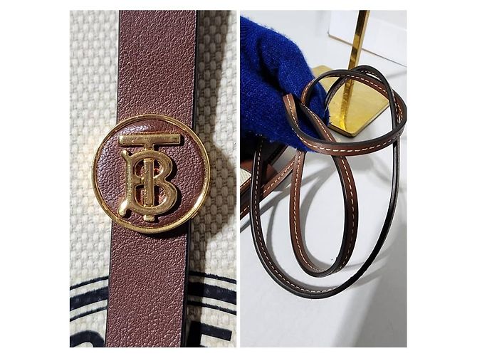 Bolsa transversal em lona e couro de bezerro Burberry England, marrom/creme Cru - vista 14