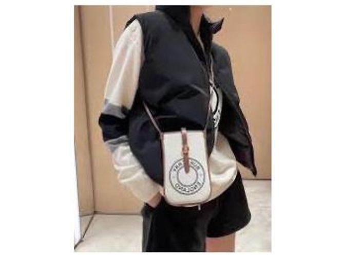 Bolsa transversal em lona e couro de bezerro Burberry England, marrom/creme Cru - vista 3