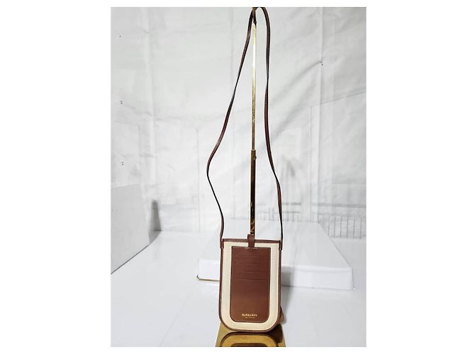Bolsa transversal em lona e couro de bezerro Burberry England, marrom/creme Cru - vista 4