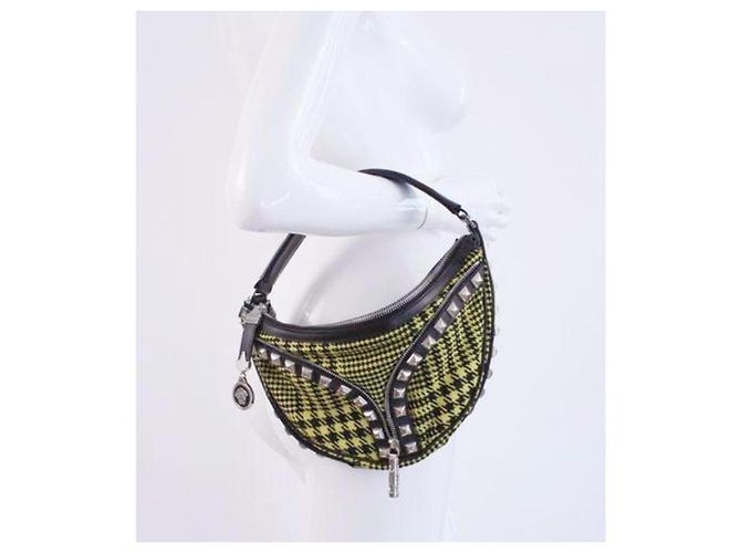 Borsa in pelle di serpente con borchie VERSACE Marrone/Beige - vista 3
