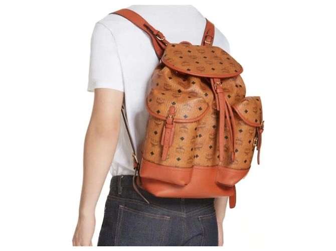 MCM Visetos Heritage Doppelpack-Rucksack Braun - Ansicht 3