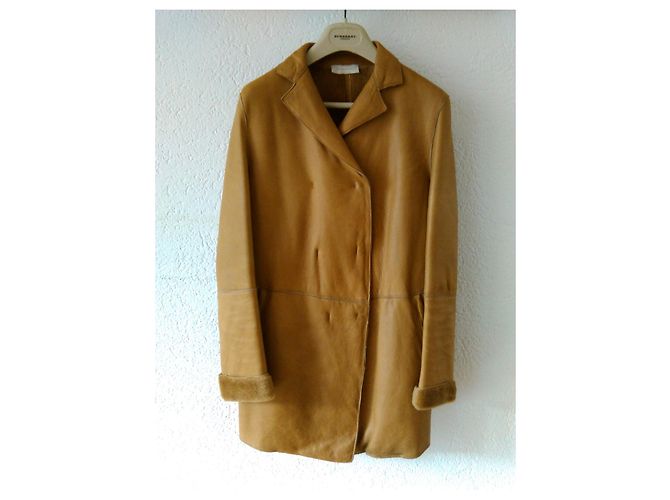 BURBERRY CAPITTO DOPPIOPETTO IN SHEARLING. Beige - vista 4