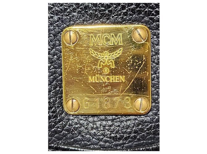 MCM Vintage Leather Drawstring Backpack Black - view 8