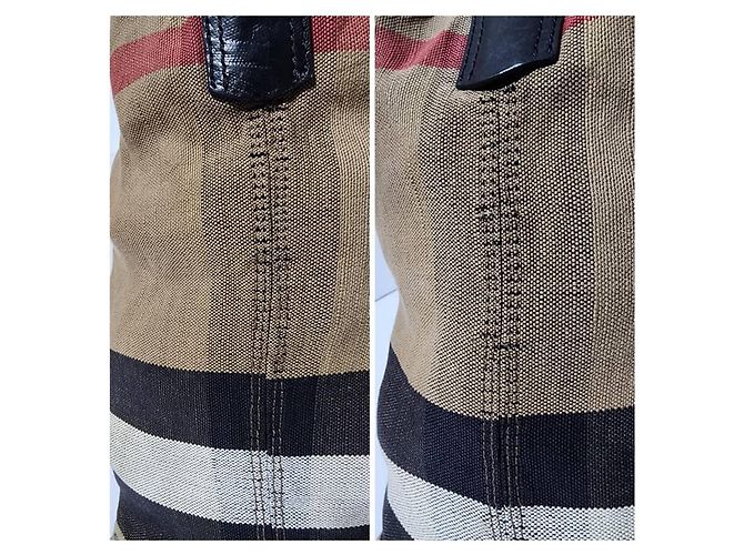 Burberry Canvas Mega Check Medium Ashby Hobo Saddle Bag Braun/Beige Kamel - Ansicht 13