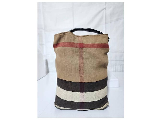 Burberry Canvas Mega Check Medium Ashby Hobo Saddle Bag Braun/Beige Kamel - Ansicht 3