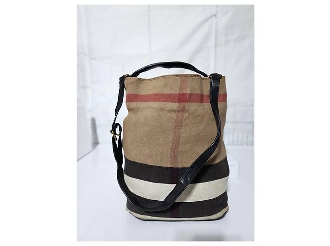 Burberry Canvas Mega Check Medium Ashby Hobo Saddle Bag Braun/Beige Kamel - Ansicht 4