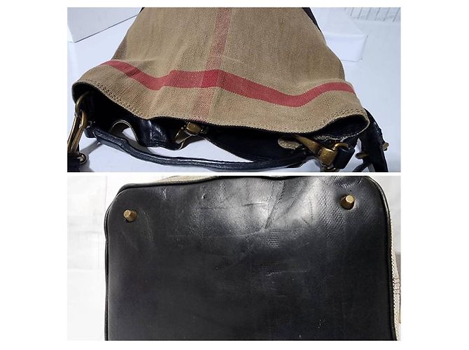 Burberry Canvas Mega Check Medium Ashby Hobo Saddle Bag Braun/Beige Kamel - Ansicht 5