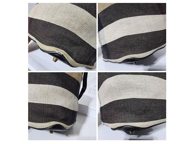 Burberry Canvas Mega Check Medium Ashby Hobo Saddle Bag Braun/Beige Kamel - Ansicht 8
