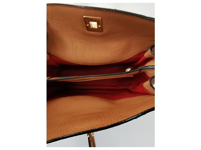 Lancel Pia MM Tasche aus Pythonleder und camelbraunem Leder Python drucken Hellbraun Dunkelbraun Gold hardware - Ansicht 13