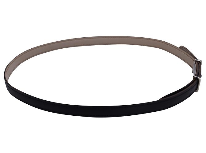 Hermès Cinturón Slim Reversible de Cuero Negro Hermes Focus - vista 2