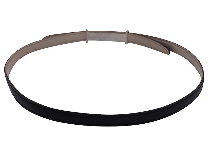 Hermès Cinturón Slim Reversible de Cuero Negro Hermes Focus - vista 3