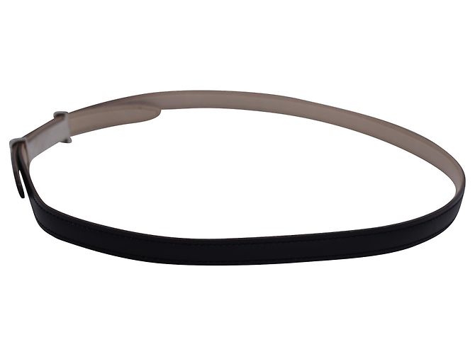 Hermès Cinturón Slim Reversible de Cuero Negro Hermes Focus - vista 4