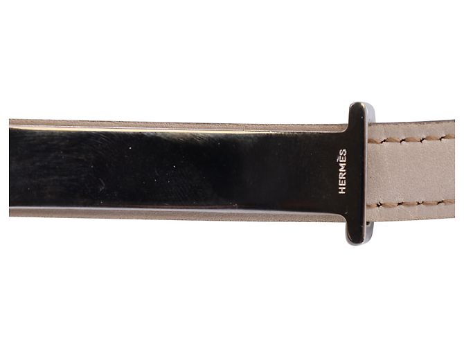 Hermès Cinturón Slim Reversible de Cuero Negro Hermes Focus - vista 6