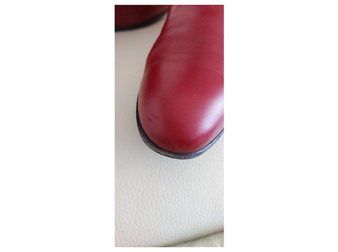 Stivaletti Hermès Neo in pelle nero e rosso scuro Bordò - vista 15