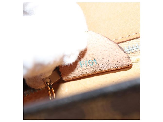 Céline Borsa a mano in tela Macadam CELINE in pelle PVC marrone oro Auth bs16599 D'oro - vista 12