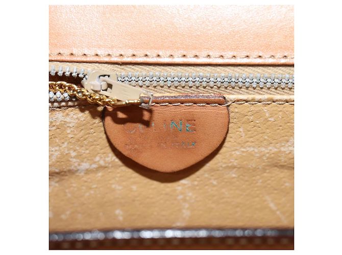 Céline Borsa a mano in tela Macadam CELINE in pelle PVC marrone oro Auth bs16599 D'oro - vista 20