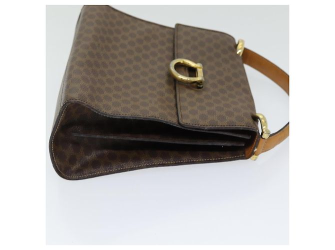 Céline Borsa a mano in tela Macadam CELINE in pelle PVC marrone oro Auth bs16599 D'oro - vista 3