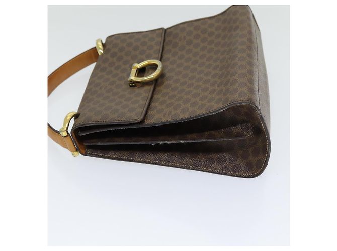 Céline Borsa a mano in tela Macadam CELINE in pelle PVC marrone oro Auth bs16599 D'oro - vista 4