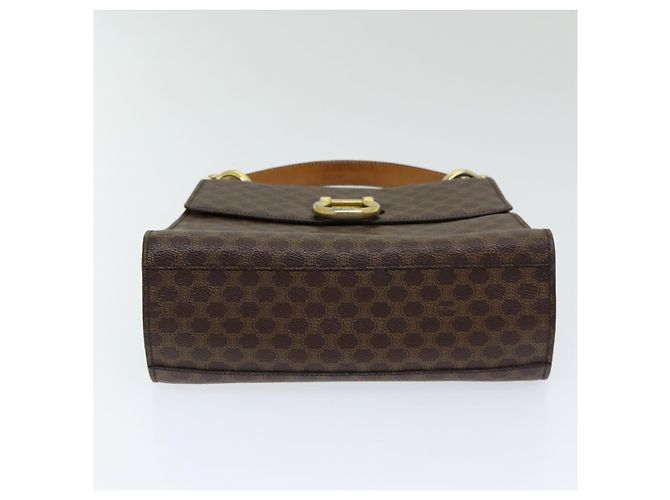 Céline Borsa a mano in tela Macadam CELINE in pelle PVC marrone oro Auth bs16599 D'oro - vista 5