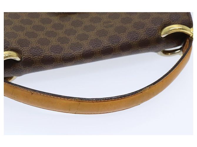Céline Borsa a mano in tela Macadam CELINE in pelle PVC marrone oro Auth bs16599 D'oro - vista 7