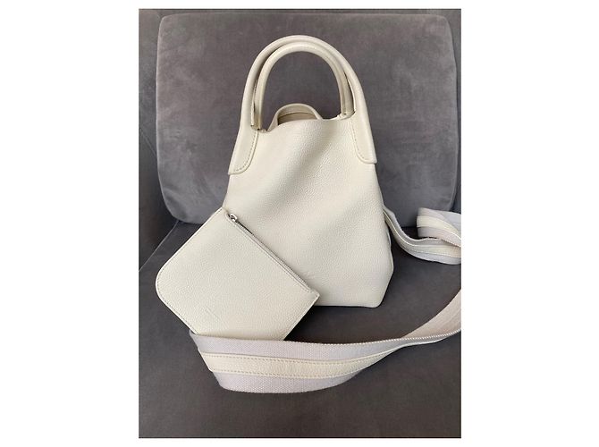 Borsa Loro Piana Bale Piccola Bianca in Pelle - vista 13